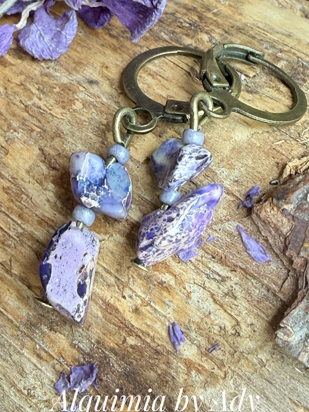 Simple Boho + Purple Turquoise dangle earrings